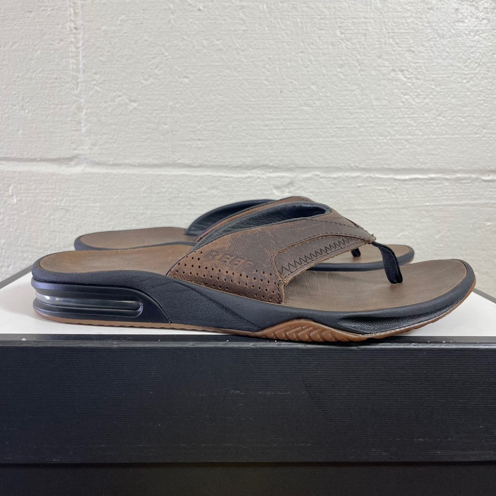 Reef Fanning Brown Black Thong Flip Flop Sandals Slip On Men's 8 US/40 EU